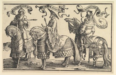 Achaz, Ezechiáš, Manasses, z Dvanácti králů Izraele, ca. 1520. od Lucas van Leyden