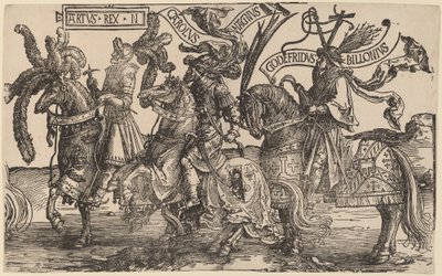 Artuš, Karel Veliký (Karel Veliký), Godfry z Bouillonu od Lucas van Leyden