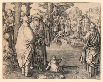 Křest Kristův od Lucas van Leyden