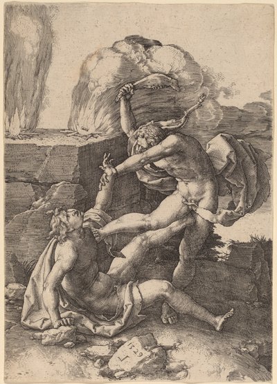 Kain zabil Abela od Lucas van Leyden