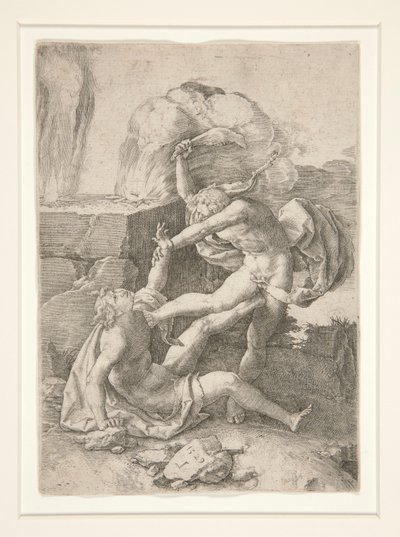 Kain zabil Abela, z Historie Adama a Evy od Lucas van Leyden