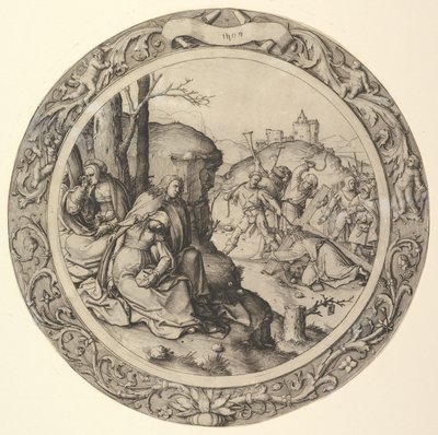 Kristus nesoucí kříž, z Kruhových pašijí, 1509. od Lucas van Leyden