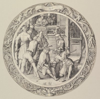 Kristus korunovaný trním, z Kruhového umučení, 1509. od Lucas van Leyden