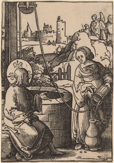 Kristus a žena Samaří od Lucas van Leyden