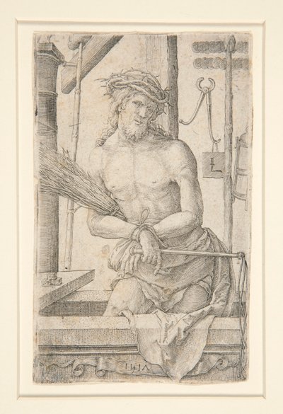Kristus jako muž bolesti s nástroji umučení od Lucas van Leyden