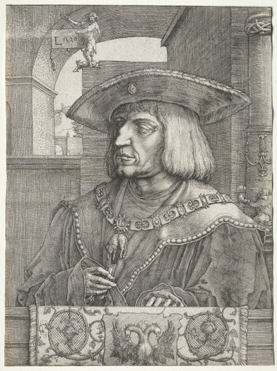Císař Maxmilián I., 1520. od Lucas van Leyden