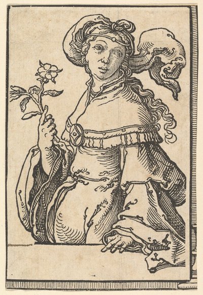 Erythrean Sibyla, ze série Sibyls, ca. 1530. od Lucas van Leyden