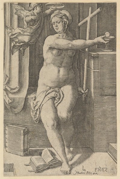 Faith, ze série Sedm ctností, 1530. od Lucas van Leyden