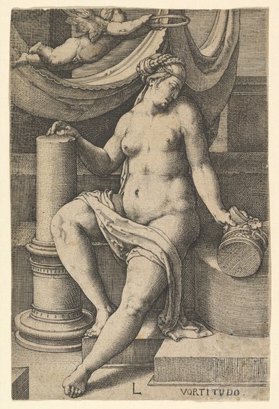 Fortitude, ze série Sedm ctností, 1530. od Lucas van Leyden