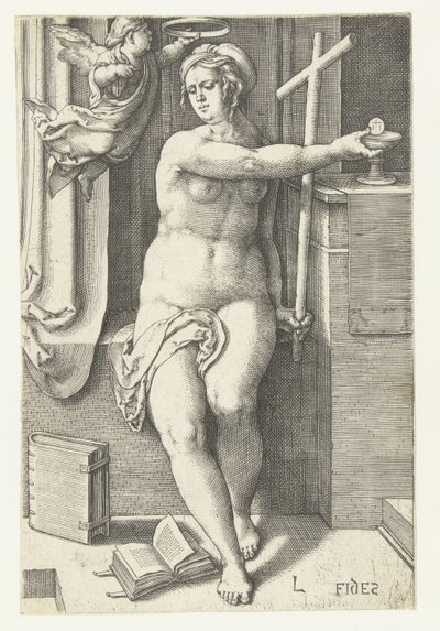 Věřte Fides (název na objektu) Sedm ctností (název série) od Lucas van Leyden