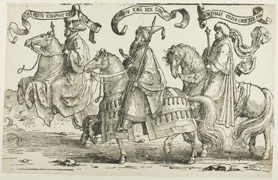 Jehoram, Uziáš, Jotham, deska tři, z Dvanácti králů Izraele od Lucas van Leyden