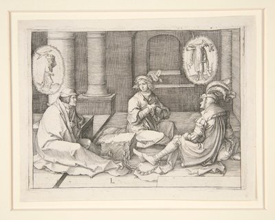 Joseph vykládá sny ve vězení (Gn 40:5-19) od Lucas van Leyden