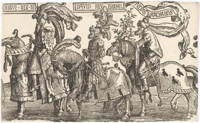 Joshua, David, Juda Makabejský od Lucas van Leyden