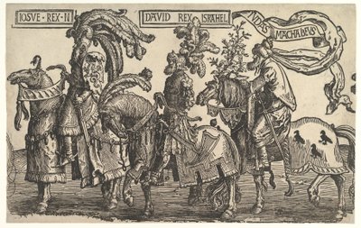 Joshua, David a Judas Maccabee, z Devět hrdinů, ca. 1520. od Lucas van Leyden