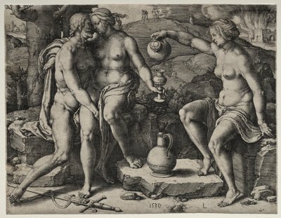 Lot a jeho dcery od Lucas van Leyden