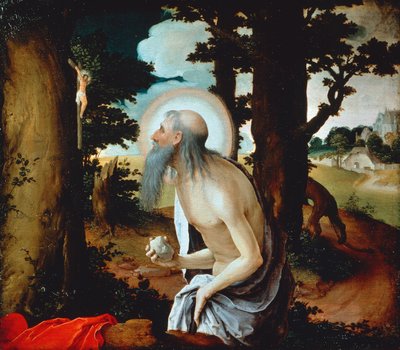 Kající svatý Jeroným od Lucas van Leyden