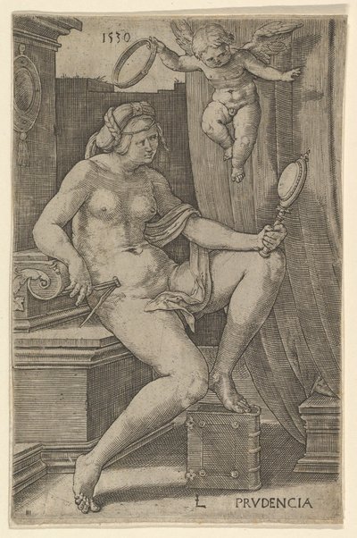 Prudence, ze série Sedm ctností, 1530. od Lucas van Leyden