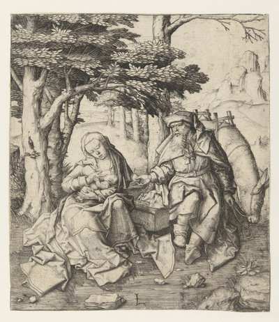 Odpočinek na útěku do Egypta od Lucas van Leyden