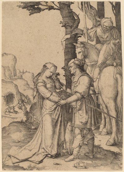 Svatý Jiří osvobozující princeznu od Lucas van Leyden