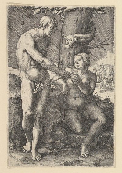 Hřích Adama a Evy, 1529. od Lucas van Leyden