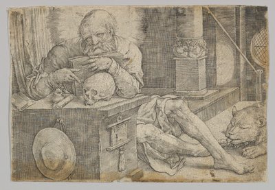 Svatý Jeroným ve své pracovně od Lucas van Leyden