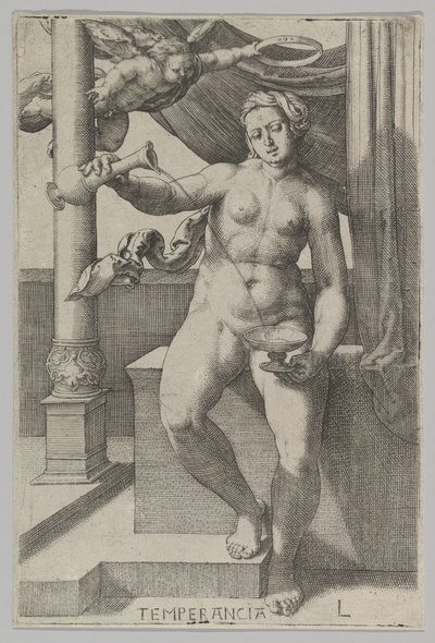 Temperance, ze série The Virtues, 1530. od Lucas van Leyden