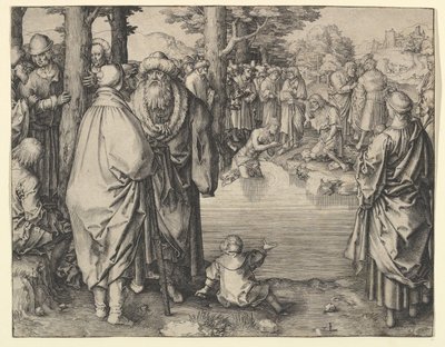 Křest Krista v řece Jordán, ca. 1510. od Lucas van Leyden
