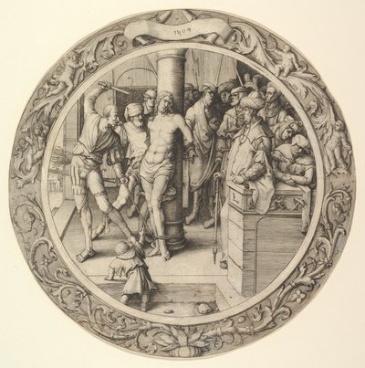 Bičování, z Kruhové vášně, 1509. od Lucas van Leyden