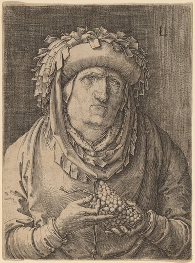 Stará žena s hrozny od Lucas van Leyden