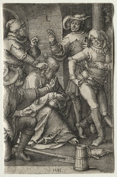 Umučení: Posměch Kristu od Lucas van Leyden