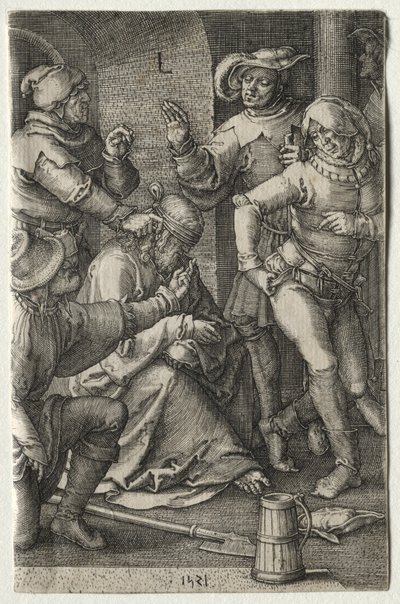 Umučení: Posmívání se Kristu, 1521. od Lucas van Leyden