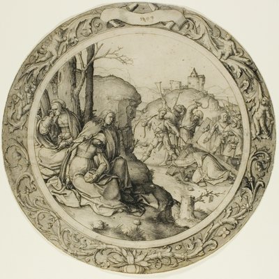Kulaté utrpení: Kristus nesoucí kříž od Lucas van Leyden