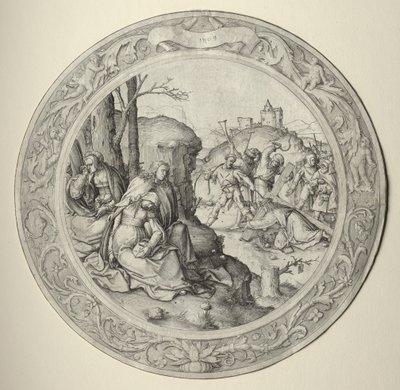 Kulaté utrpení: Kristus nesoucí kříž od Lucas van Leyden