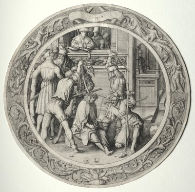 Kulaté umučení: Kristus korunovaný trním od Lucas van Leyden