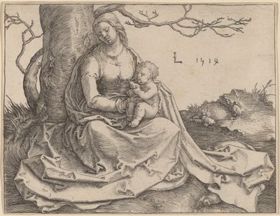 Panna sedící pod stromem od Lucas van Leyden