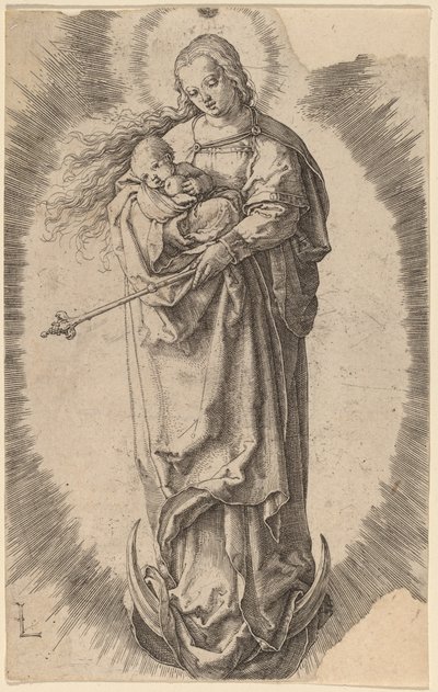 Panna a dítě na půlměsíci od Lucas van Leyden