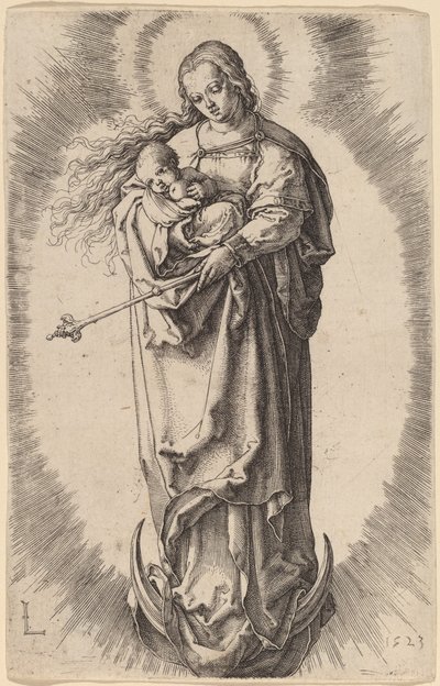 Panna a dítě na půlměsíci od Lucas van Leyden