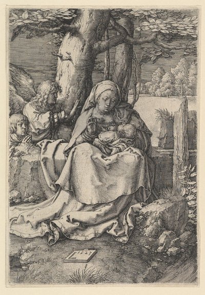 Panna a dítě se dvěma anděly, 1523. od Lucas van Leyden