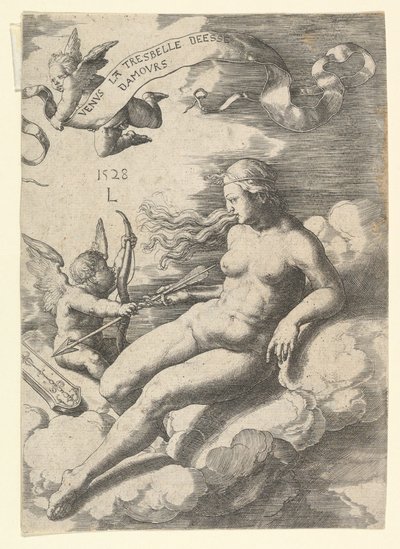 Venuše a Amor, 1528. od Lucas van Leyden