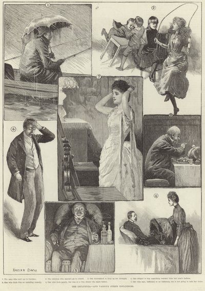 Chřipka (rytina) od Lucien Davis