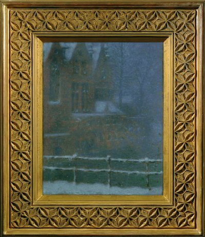 Bruggy na sněhu od Lucien Levy-Dhurmer