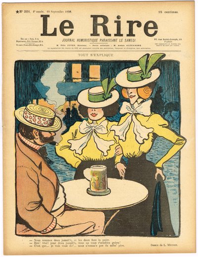 Obálka "Le Rire", satirický v barvách od Lucien Metivet