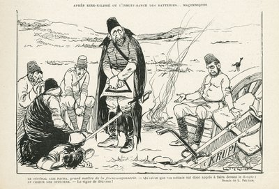Ilustrace v Le Rire, 09/11/12 - po Kirk-Kilisse nebo nedostatečných baterií (rytina) od Lucien Metivet