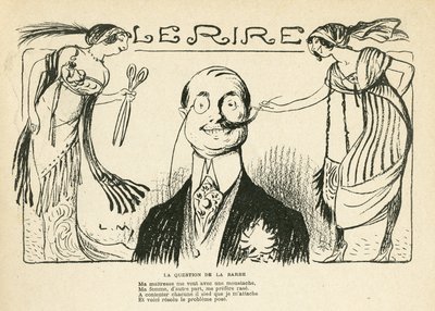 Ilustrace v Le Rire, 23/03/12 - otázka vousů (rytina) od Lucien Metivet
