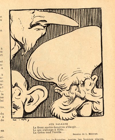 Le Rire rouge, satirický v B&W od Lucien Metivet