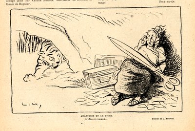 Le Rire rouge, satirický v B&W od Lucien Metivet