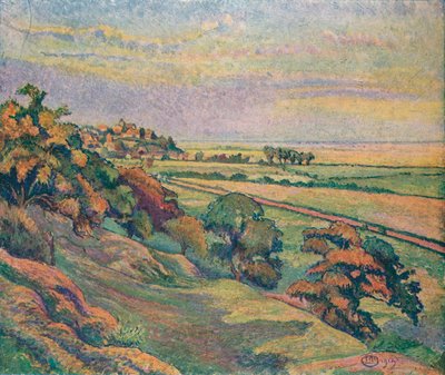 Rye z Cadborough, Západ slunce, 1913 od Lucien Pissaro