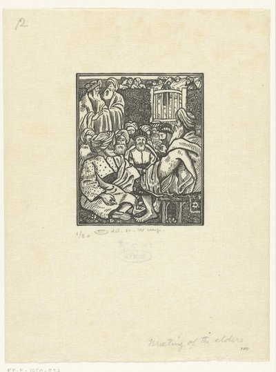 Setkání Boaze s deseti staršími od Lucien Pissarro