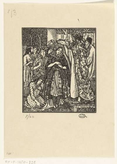 Korunovace Ester od Lucien Pissarro