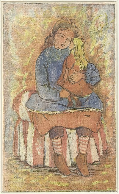 Dívka s panenkou od Lucien Pissarro